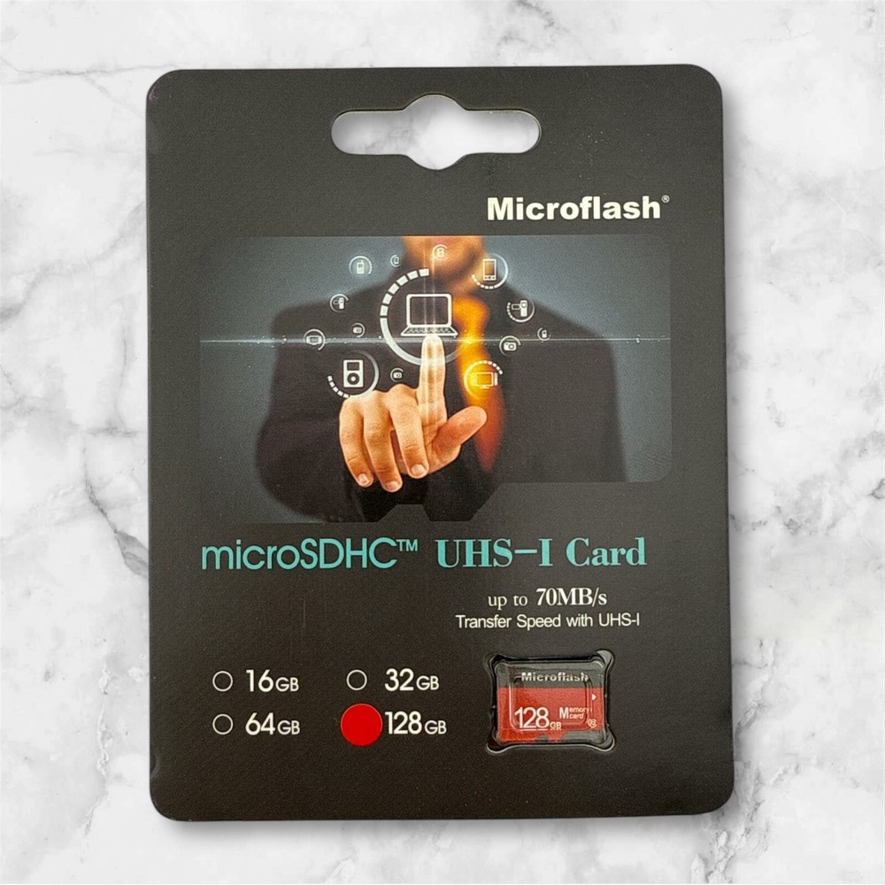 Microflash MicroSD SDHC UHS-I Memory Card 128 GB