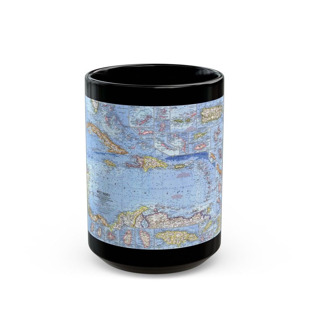 West Indies (1962) (Map) Black Coffee Mug