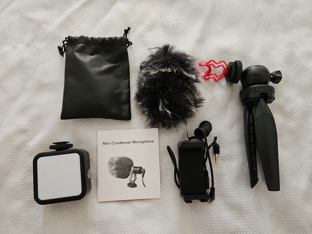 Squarock External Mini Condenser Microphone Kit w/ Tripod and Light F11