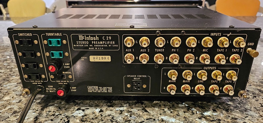 McIntosh C29 Solid State Stereo Preamplifier (Serviced & Recapped) All new RCAs