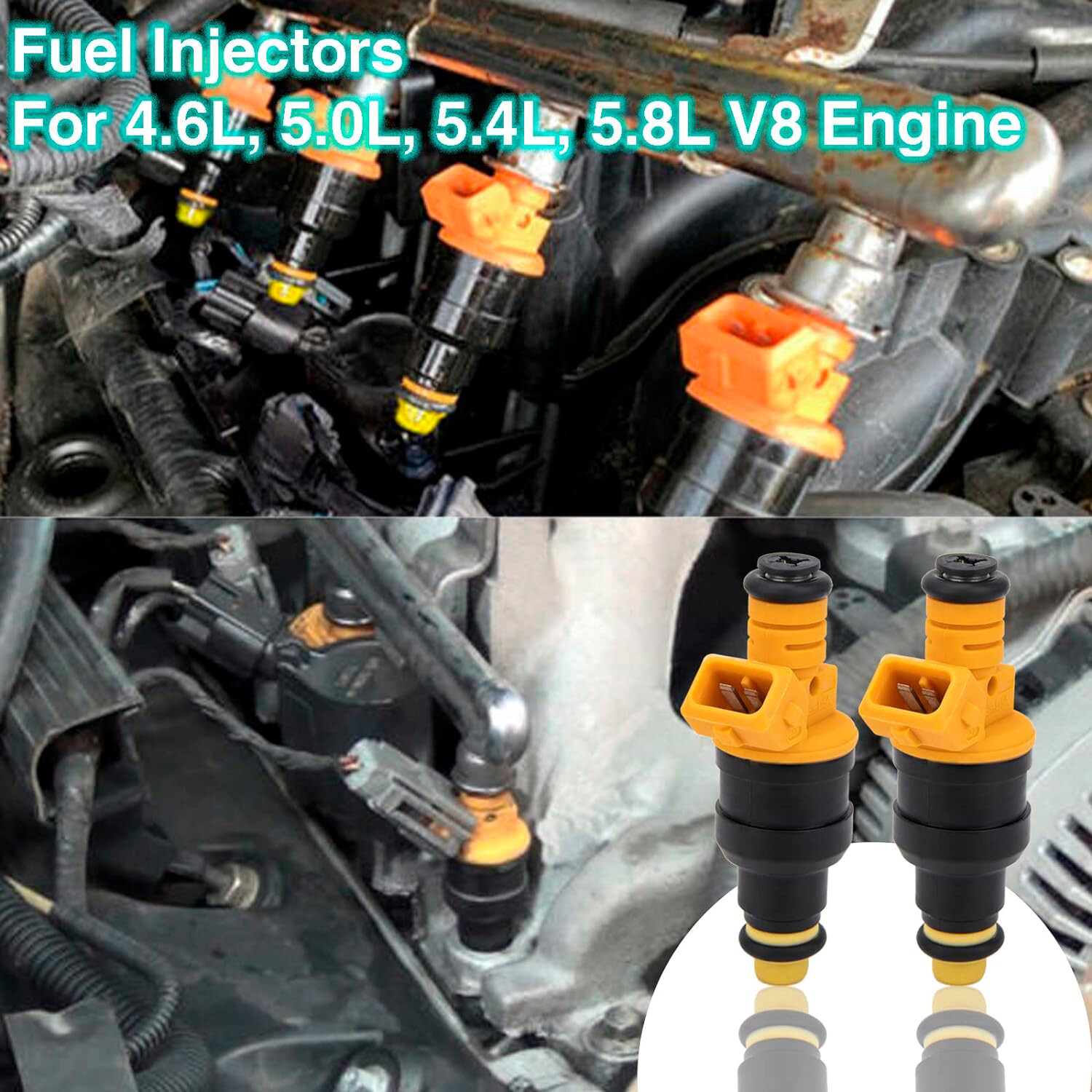 8pcs Flow Matched Bosch Fuel Injectors 0280150943 for Ford 4.6 5.0 5.4 5.8L