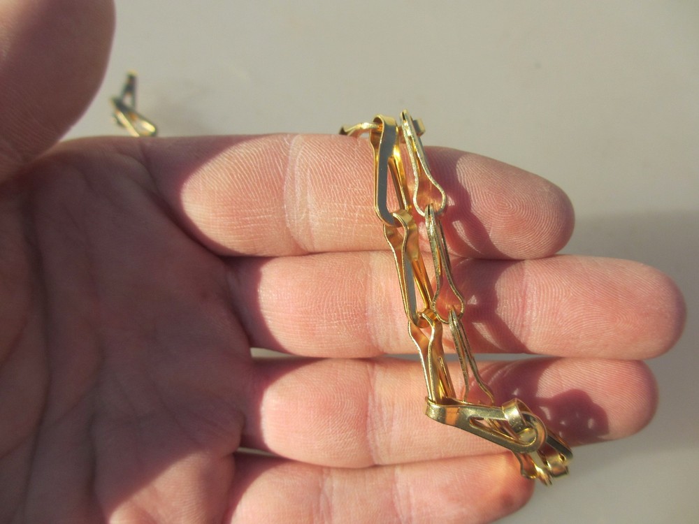 Vintage Brass Lighting Chain Hanger Loop Chandelier Light Pull Plug Old 71cm 28"