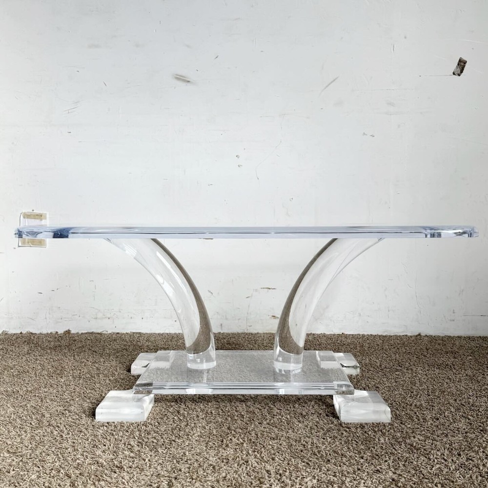 Mid Century Modern Chunky Lucite Coffee Table