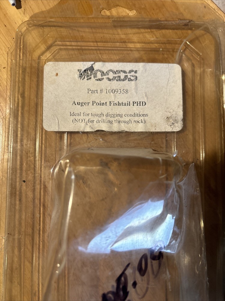 Woods Auger Point Fishtail Pilot Bit Threaded For PHD25, PHD35, PHD65, PHD95