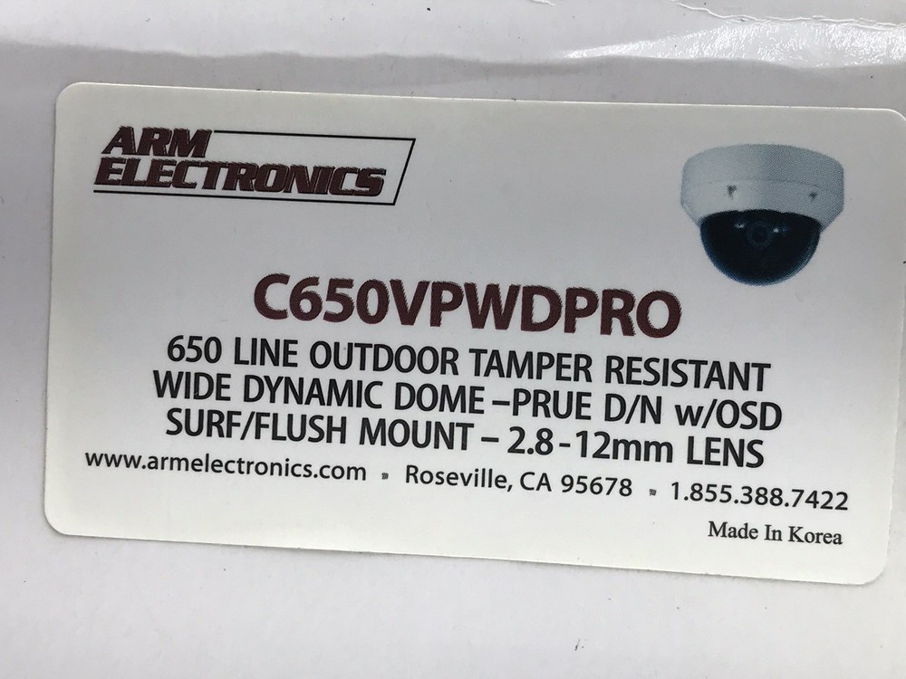 ARM Electronics white Dome Security Camera- ARM-C650VPWDPRO