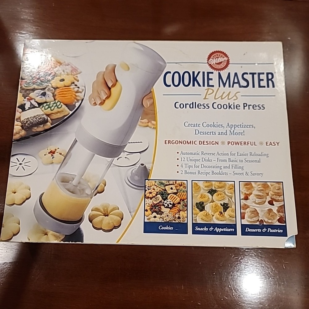Wilton COOKIE MASTER Plus Cordless Cookie Press Set SEE DESCRIPTION