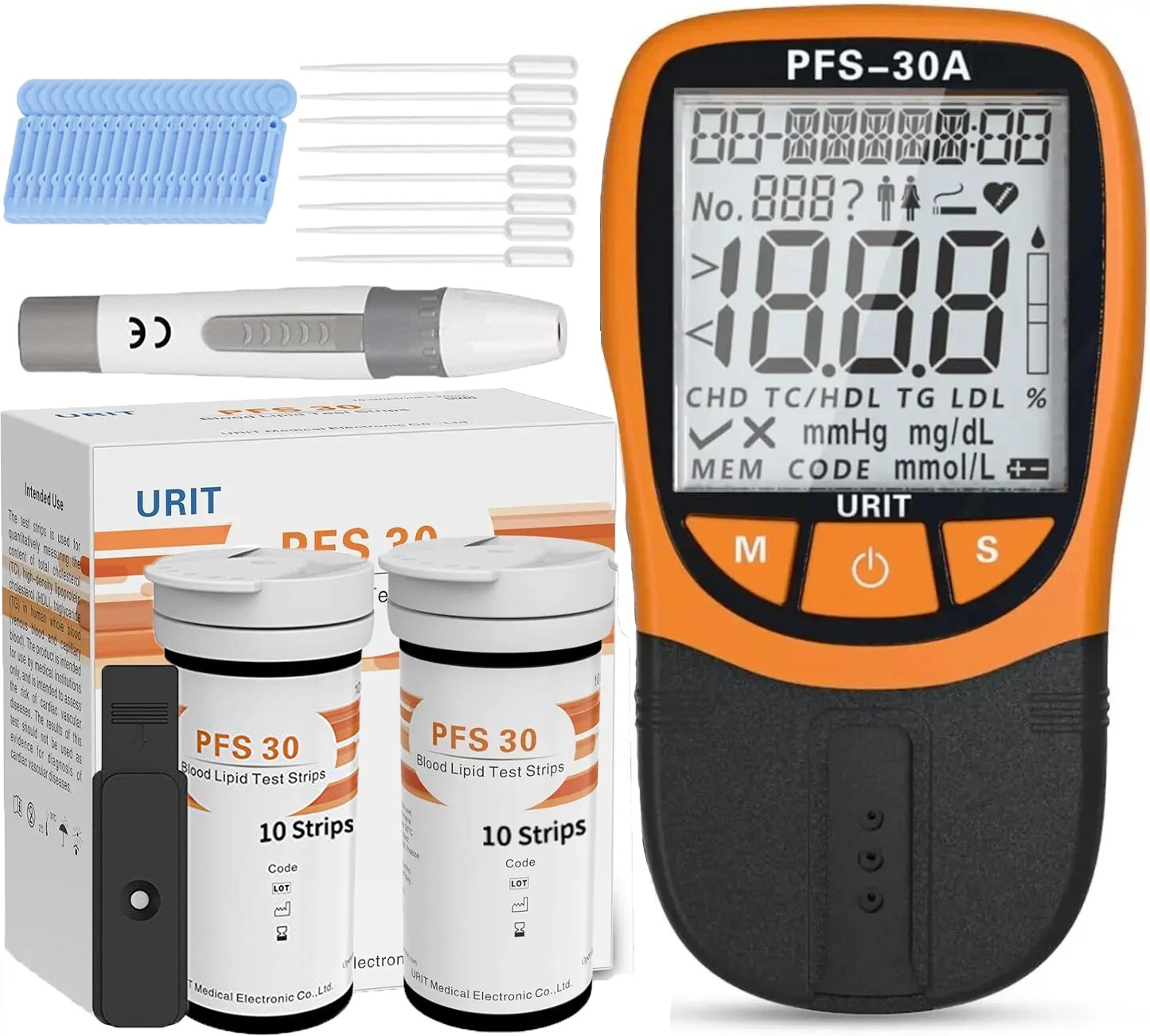 URIT 5 In1 Blood Lipid Meter Analyzer Cholesterol Triglycerid 20pcs Strips lswq