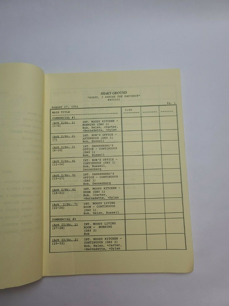 SHAKY GROUND / Doug Keyes 1992 PILOT TV Script, "Honey, I Shrunk the Paycheck"