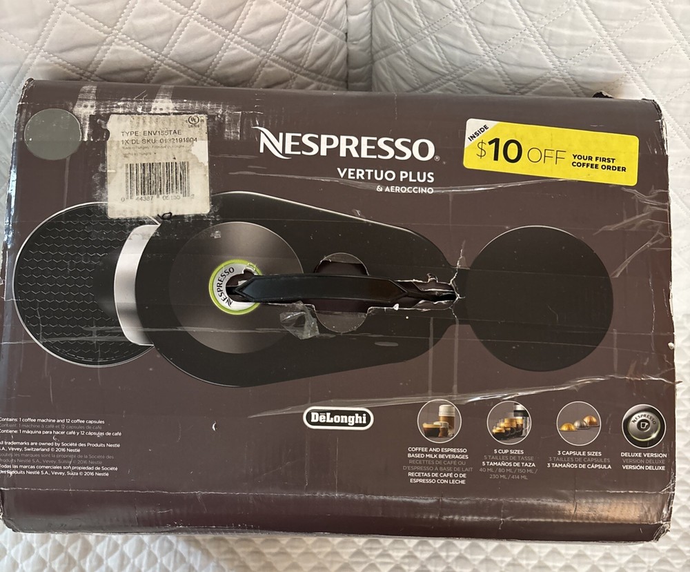 De'Longhi Nespresso Vertuo Plus Coffee Maker without Aeroccino Open Box