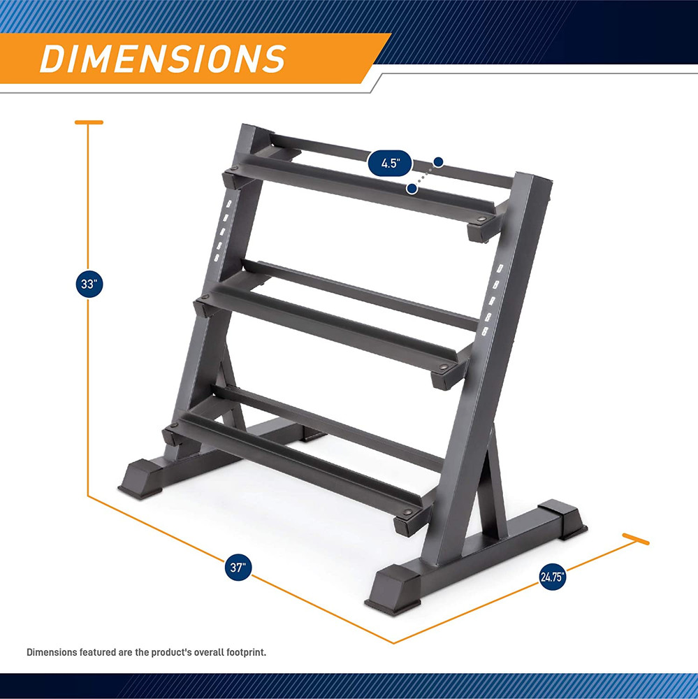 3-Tier Dumbbell Rack - Space-Saving Weight Storage for Home Gym