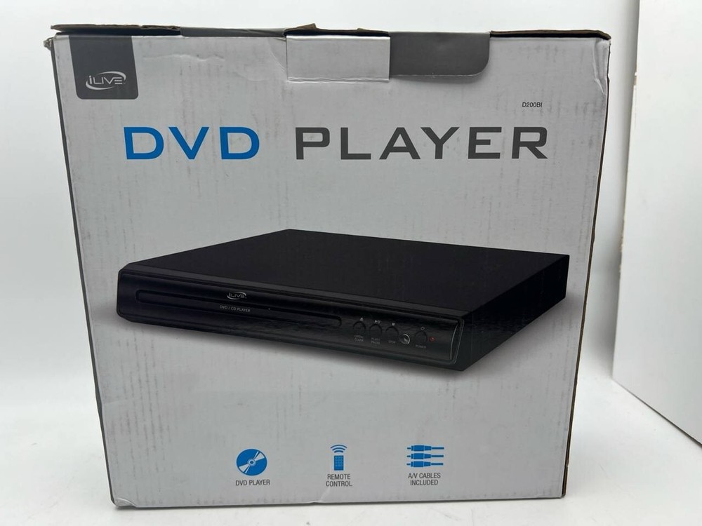 iLive D200Bi Compact DVD Player USB CD Playback 480i RCA Output + Remote Control