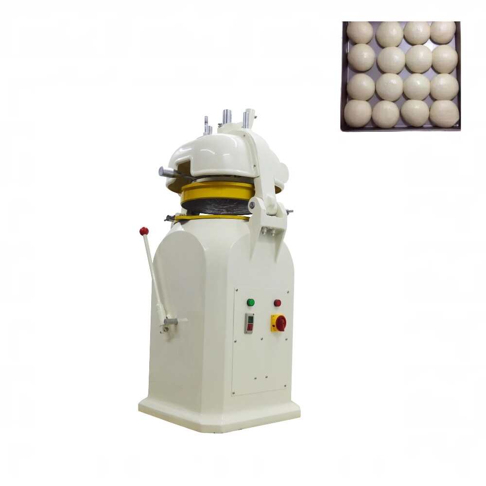 220V Semi-automatic Dough Cutting & Rounding Machine 16 Blocks Rolling Disc *3