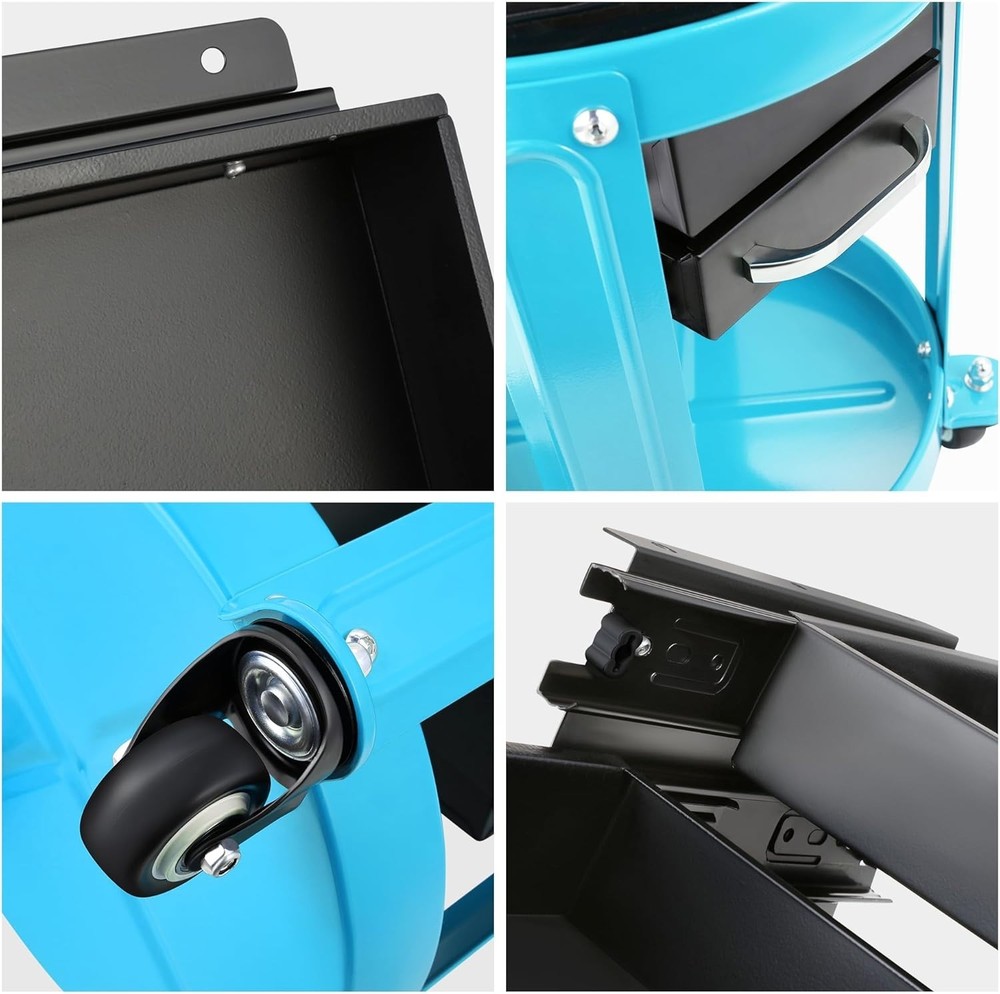 Compact Mechanics Roller Stool with Storage Drawer - 300 lbs Blue Design