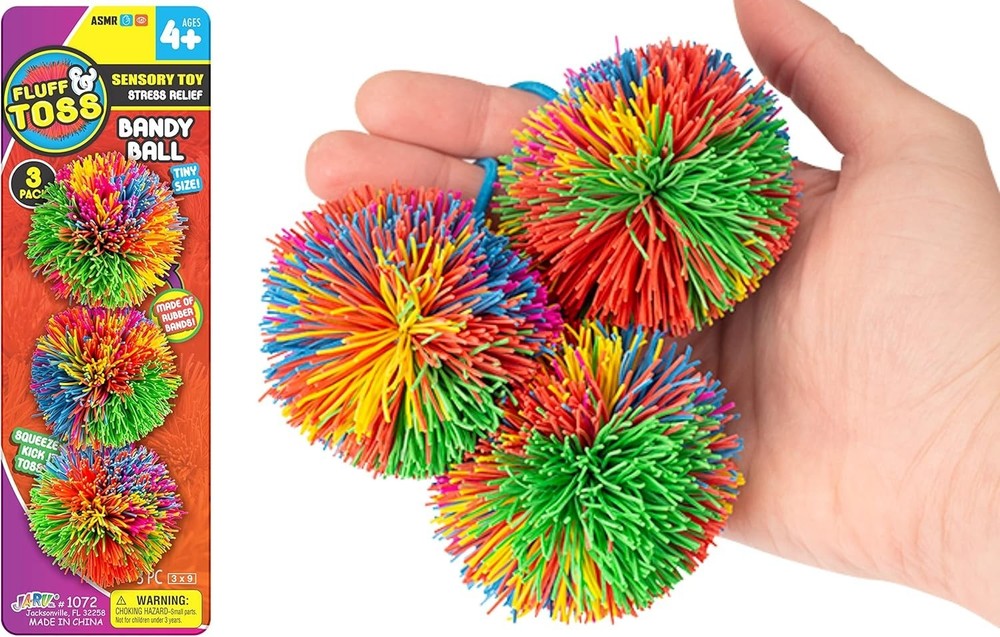 JA-RU Mini Stringy Balls for Kids (1-Pack, 3 Stringy Ball Total)