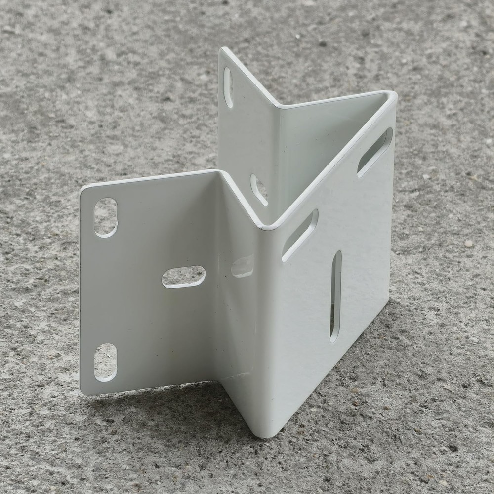 Rust-Proof White Metal Right Angle Bracket for Exterior CCTV Installation