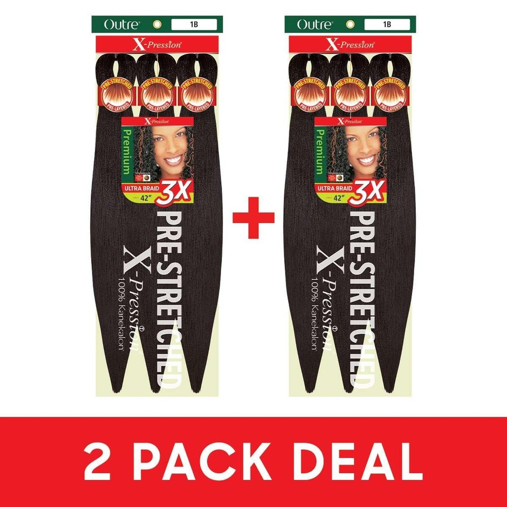 Outre X-Pression Braid Pre Stretched Braid 42" 3X (2 Pack, M4/27/30) 2-pack