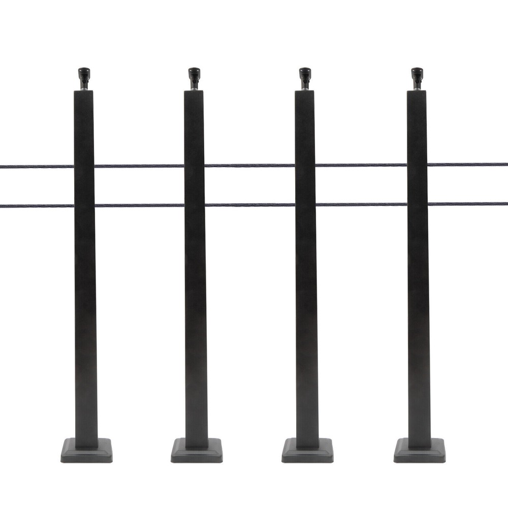 Stainless 4PCS Cable Railing Posts Deck Fence Posts 36"x2"x2" Pre-drilled Holes