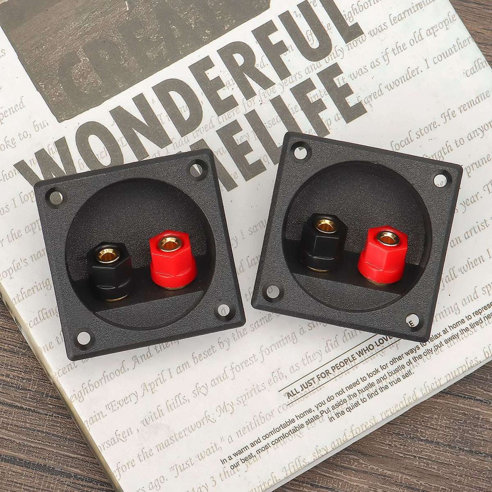 2Pcs Square Subwoofer Speaker Box Terminal Cup Spring Connector Sub Plug Box NEW