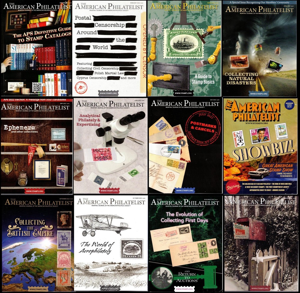 AMERICAN PHILATELIST 12 ISSUES 2022 ~ 1184 pages ~ Stamps, Covers, US, Worldwide
