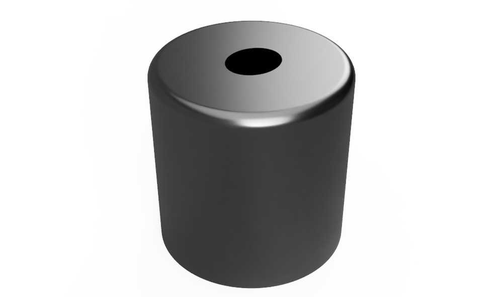 Single Round Pen Holder Half Inch Hole Black