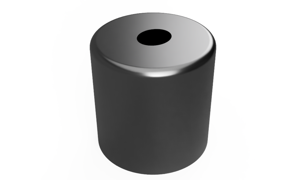 Single Round Pen Holder Half Inch Hole Black