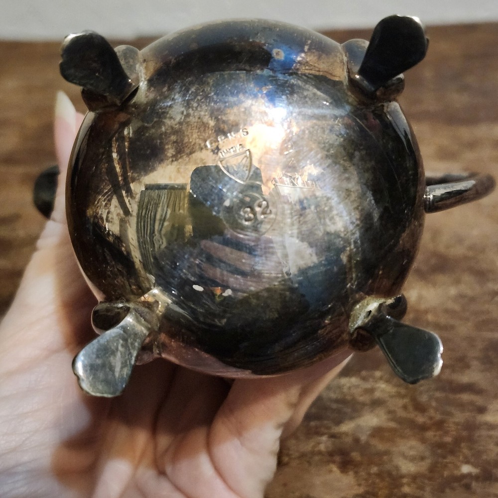 Vintage Individual Coffee Tea Pot EPNS India Etched Teapot Silverplate