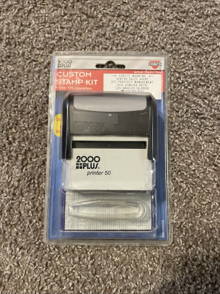 Cosco 2000 Plus Printer 50 Custom Stamp Kit 8 Lines