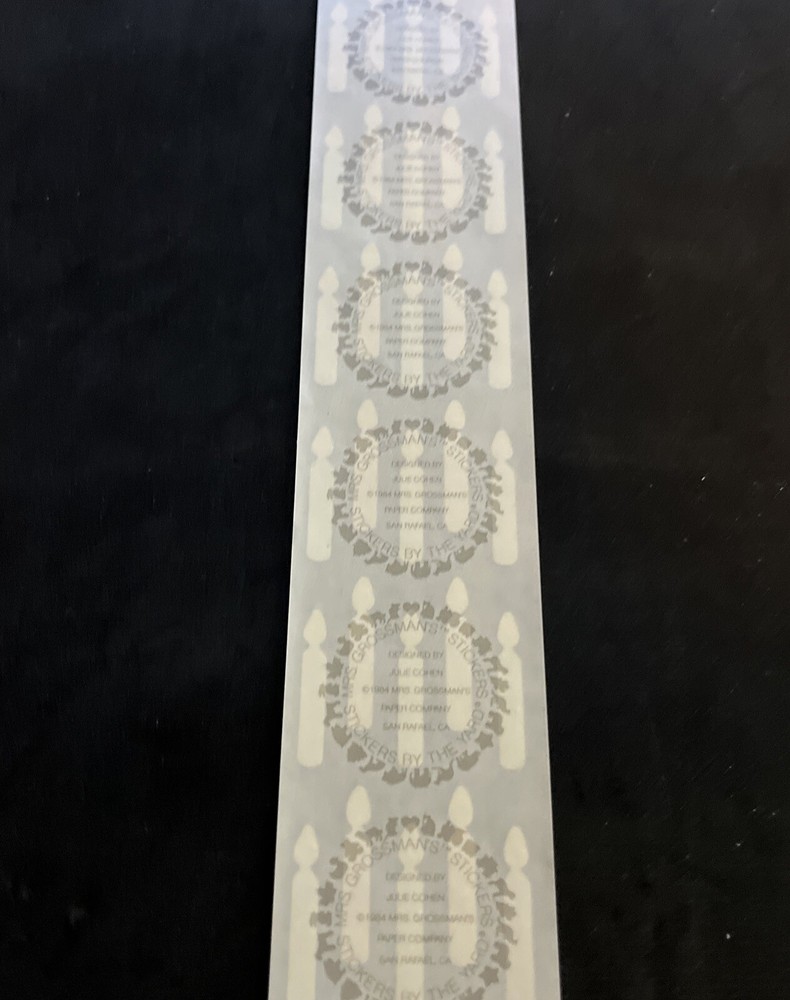 Vintage 80’s Mrs. Grossman’s Candles Sticker Strip -
