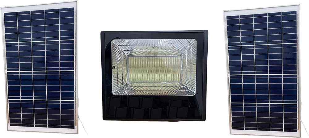 LED SPOTLIGHT WITH DOUBLE SOLAR PANEL 800W IP66 WITH OUTDOOR REMOTE CONTROL