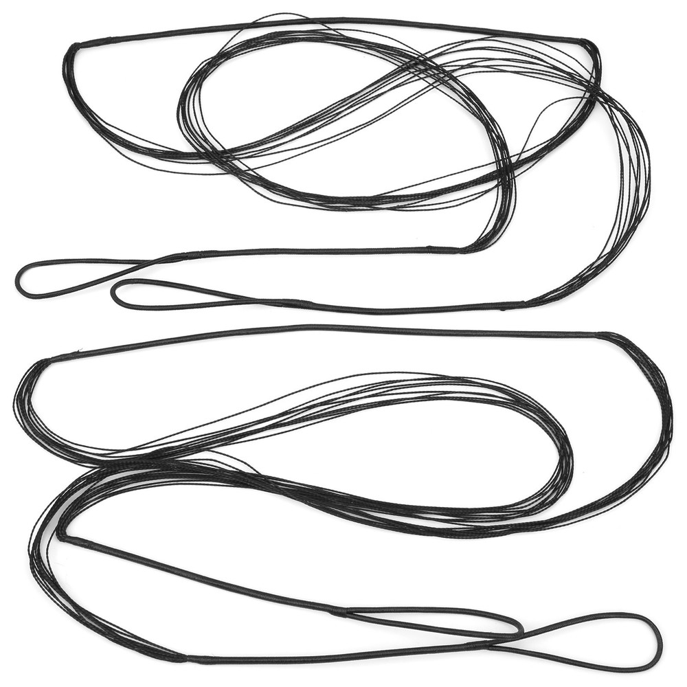 2 Pack 53" Recurve Bow String 12 Strands Archery Bowstrings Replacement Black US