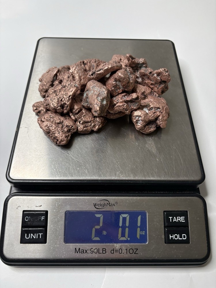 Native Upper Michigan Native Keweenaw Solid Copper Specimen Nuggets 2 Pound Lot