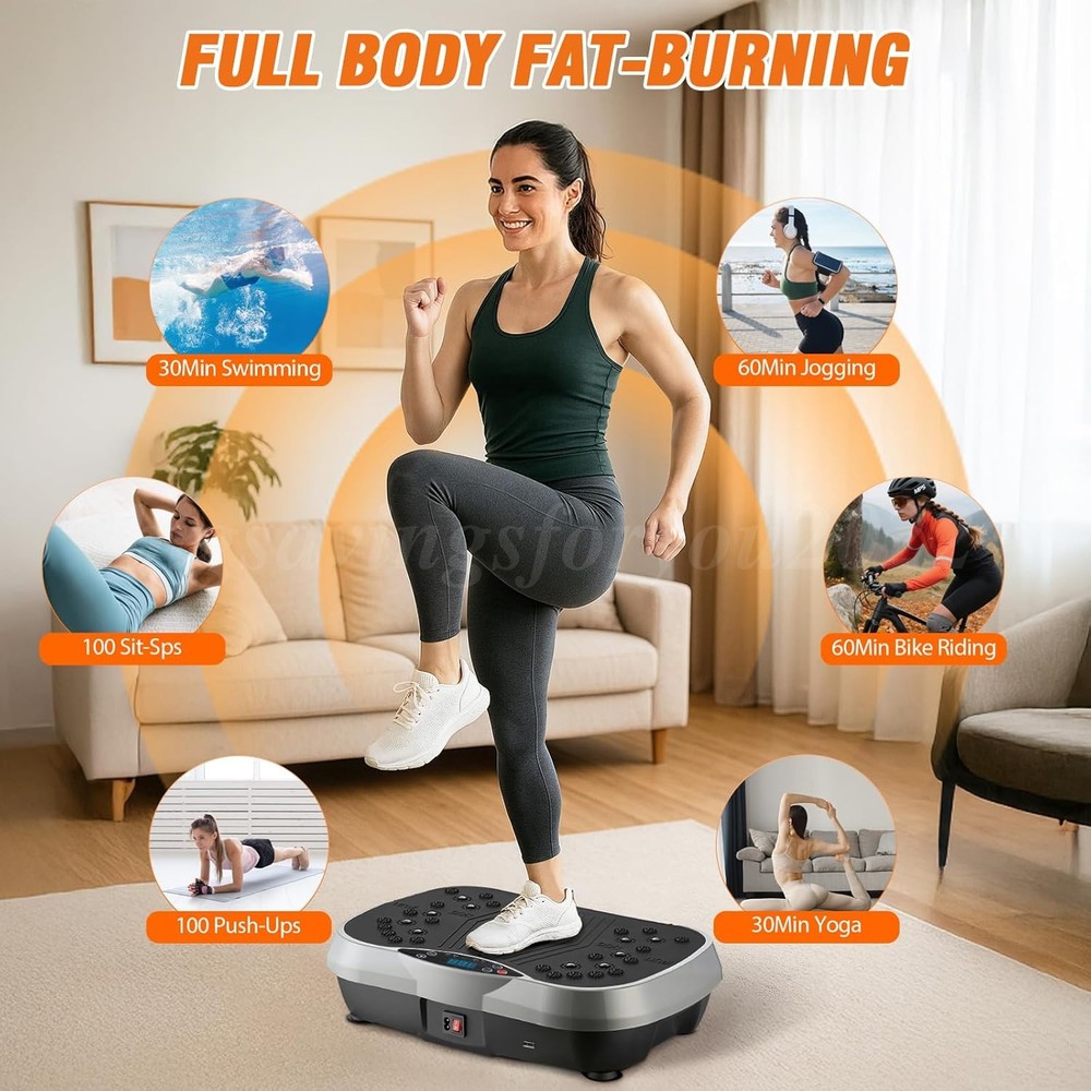 10 AutoMode Vibration Plate Exercise Machine Whole Body Workout Vibrate Platform