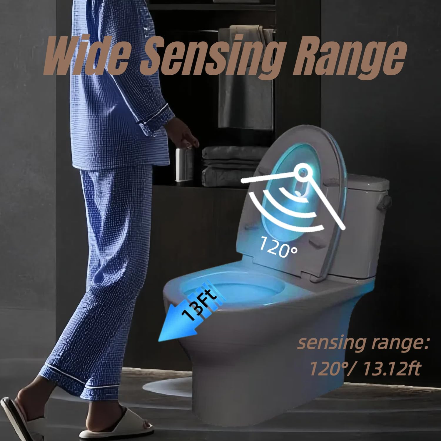 2-Pack Toilet Night Light Motion Sensor Activated, Rechargeable RGB Toilet Bowl