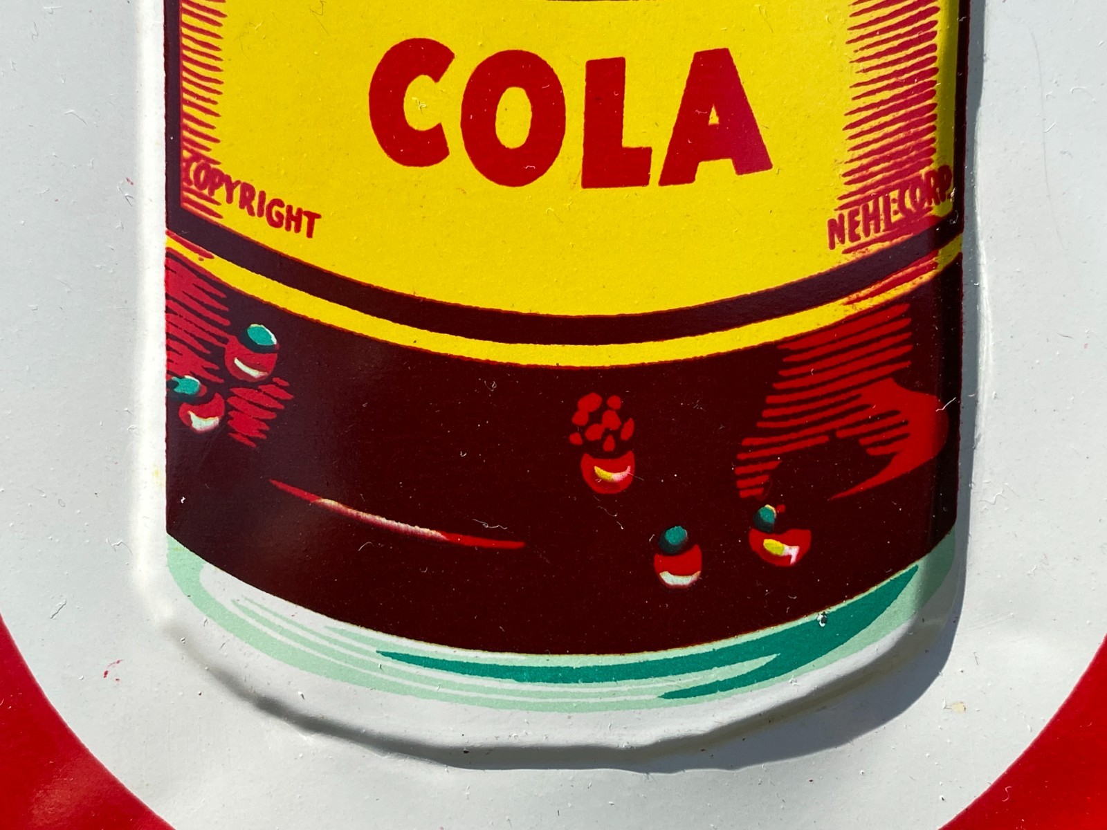 Vintage Drink Royal Crown Cola Embossed Tin Litho Sign Bottle Donaldson SST Soda