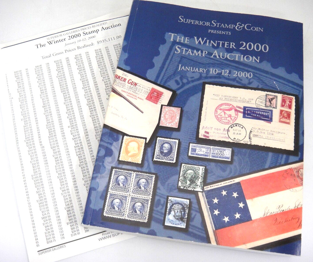 Superior 2000 Stamp Auction Catalog w Prices Autographs FDCs Confederate Ducks