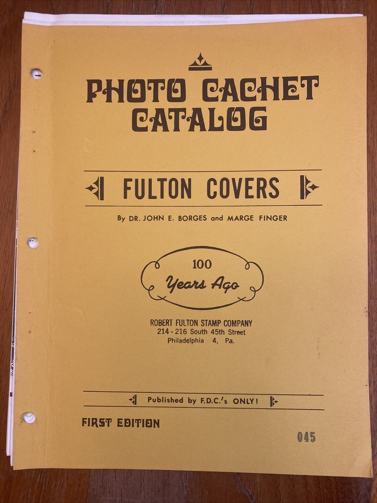Photo Cachet Catalog, Fulton Covers By Borges And Finger 1st Ed  #045