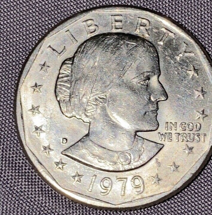 1979 d susan b anthony dollar error Filled D, Dot Closeness E •PLURIBUS