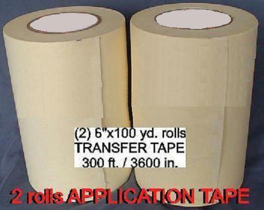 2 rolls 6" APPLICATION TRANSFER paper TAPE 300 ft for Vinyl Cutter PLOTTER NEW *