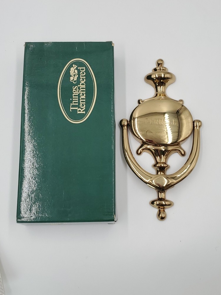 Things Remembered "FERRELL" Polished Solid Brass Door Knocker & Hardware SPAIN