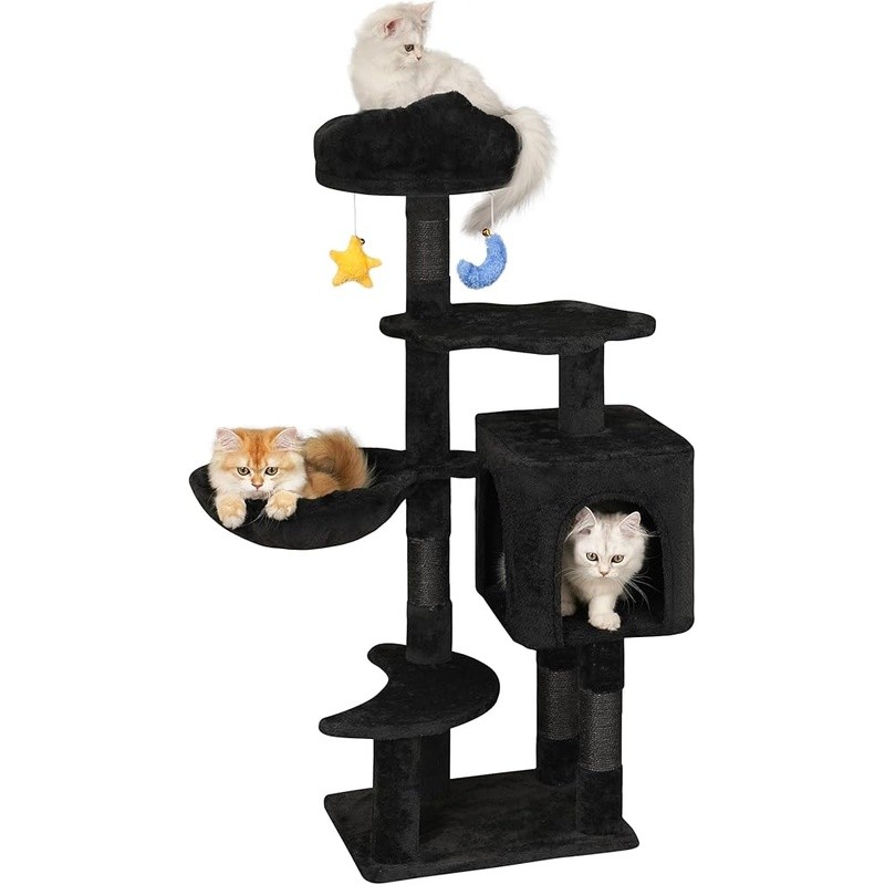 Unique Cloud Cat Tree Multi-Level Cat Tower W/ Scratching Posts & Condo New