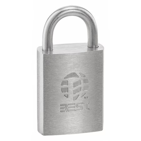Best 11B72l Keyed Padlock, Coreless, Standard Shackle, Rectangular Brass Body,