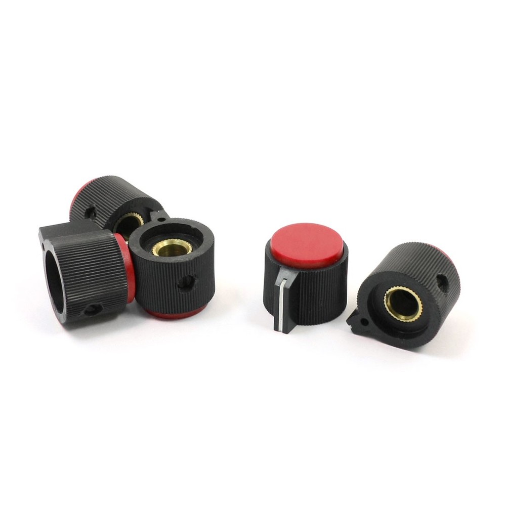 5x non-slip rotary potentiometer control knobs 6mm shaft slide