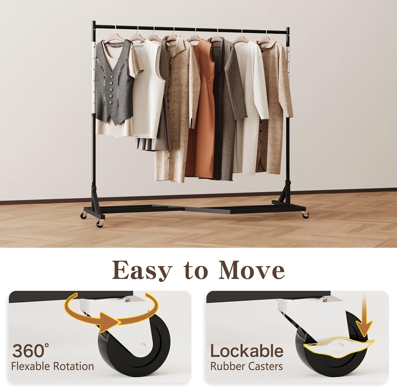 Z-Truck Clothing Rack Z Base Heavy Duty Garment Rack Adjustable Height w/Wheel