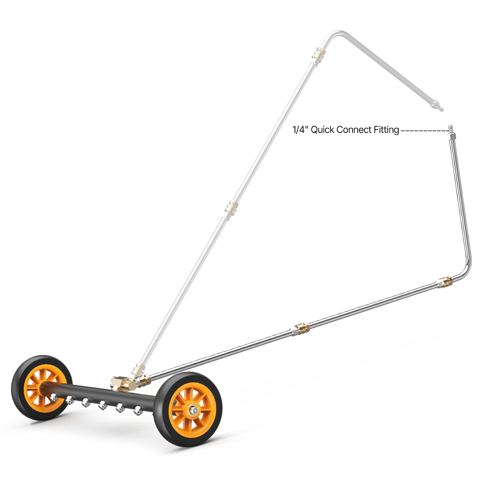 24" Pressure Washer Undercarriage Cleaner with 2 Wheels 2 Extended Wands