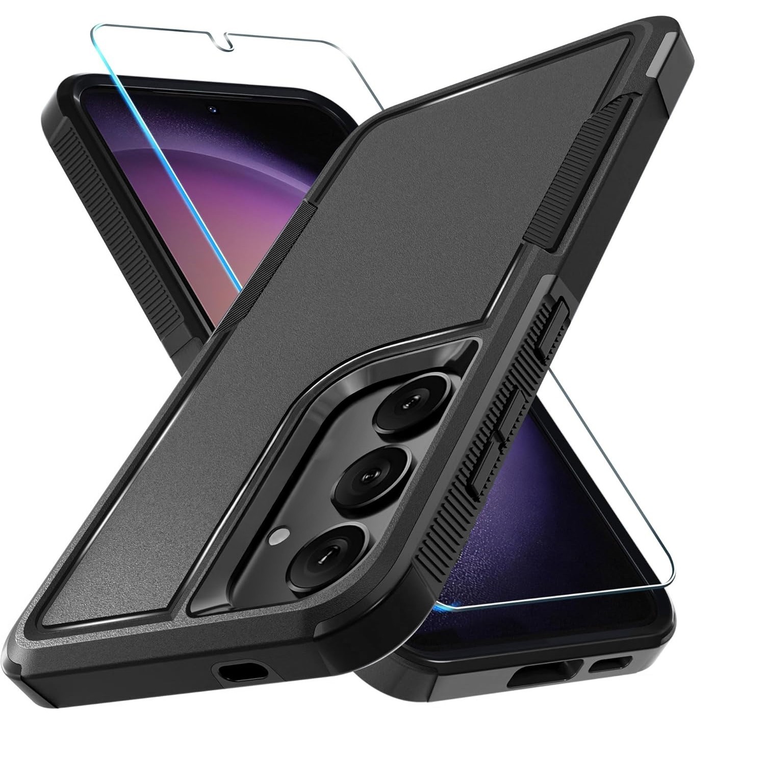 For Samsung Galaxy S25 FE Case Shockproof Phone Cover Dual Layer +Tempered Glass