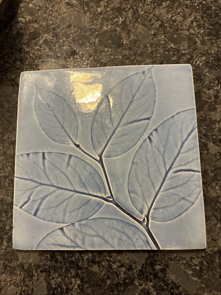 Luz-Maria Lemon Leaf Imprint Decorative Tile Trivet