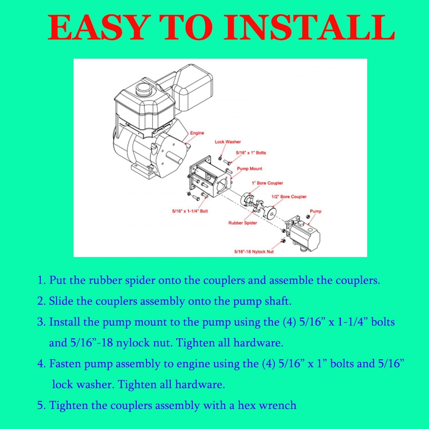 Log Splitter Hydraulic Pump Mount Replacement Brackets for 8-15 Hp Engines