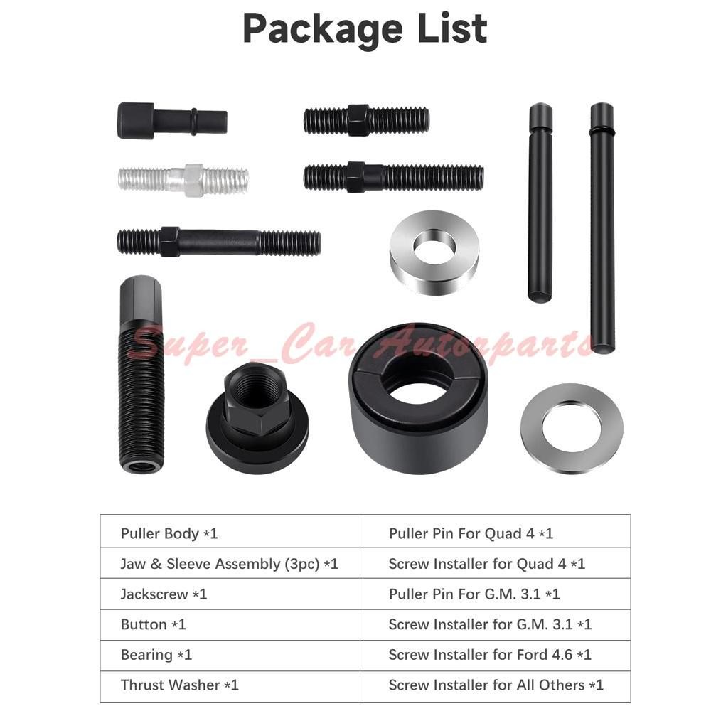 13PCS Power Steering Pump Pulley Puller Remover & Alternator Installer Tool Kit