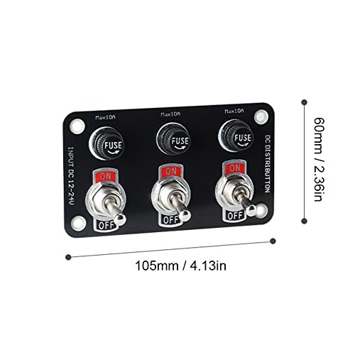 Waterproof Toggle Switch Panel Kit, DC 12V 3-in-1 Toggle Switch with 10A 3-gang