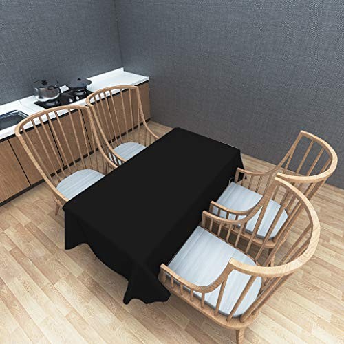 3 Pack Plastic Tablecloths for Rectangle Tables Disposable 54" x 108" Black